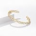 KELORIS PATH Gold Cuff Bracelets for Women, 14K Gold Plated Open Adjustable Cubic Zirconia Bangle Fashion Jewelry Gifts（Geometry）