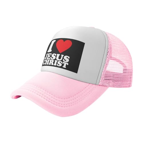 I Love Jesus Christ Trucker Hat Snapback Mesh Baseball Cap Unisex