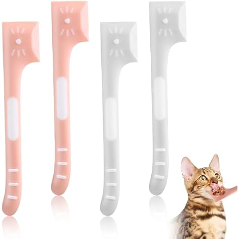 Cat Food Spoon - 4Pcs Cat Spoons for Wet Food Cat Food Spatula, Cat Can Opener Dog Spoon Pet Food Spoon for Cat Dog Pet Cover
