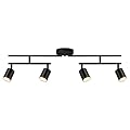 Black Track Lighting Ceiling Fixture, Modern Kitchen Light Fixtures, 4-Light Rotatable LED Track Lights, Semi Flush Wall Sconces Lighting for Dining Room/Hallway/Office(GU10 Socket, Bulb Not Included)