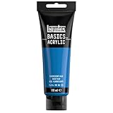 Liquitex 8870068 Basics   Peinture acrylique, peinture artistique monopigmentée, résistante à la lumière, qualité archive, finition satinée, tube de 118 ml   Bleu Fluorescent