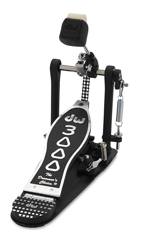 image for DW 3000 Series Single Bass Drum Pedal (DWCP3000A), Black/Silver