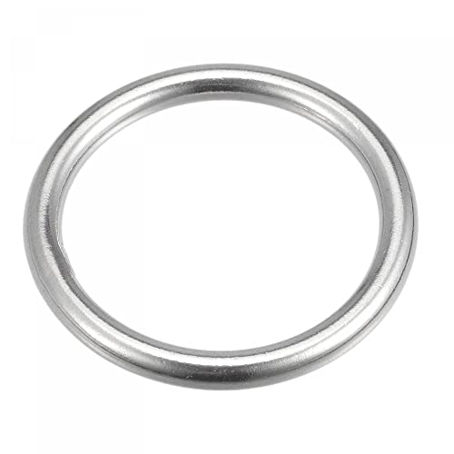 sourcing map 316 Inoxidable Acero Redondo Anillo Soldado Junta Tórica 45mm(1.77') ID 6mm Grosor