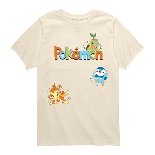 Pokémon - Gen 4 Turtwig, Piplup, Chimchar - Youth Short Sleeve Graphic T-Shirt