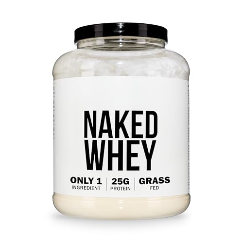 Naked Whey Protein Powder Only 1 Ingredient Grass Fed Gluten Free Soy Free GMO Free 25g Protein and 6g BCAAs per Scoop Unflavoured 76 Servings 2280g