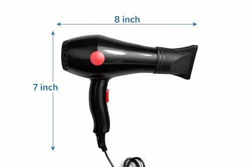 Image of 2000W Mini Hair Dryer for Women & Men | Hot & Cold Air | Compact Travel Hair Dryer with Styling Nozzle | Lightweight Portable Blow Dryer for Home & Salon Use