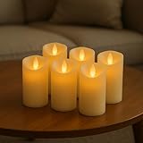 Redlemon Velas LED Grandes de Pilas (6 piezas), Flama Realista con Movimiento y Baterías AA Incluidas, Libres de Humo,...