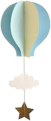 TOYANDONA 3D Paper Hot Air Balloons Hanging Air Balloon Clouds Stars Air Balloon Decoration for Birthday Wedding Baby Shower 4Pcs
