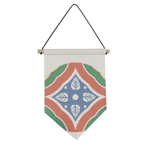 Drapeau décoratif à motif Talavera, toile suspendre avec bannières graphiques