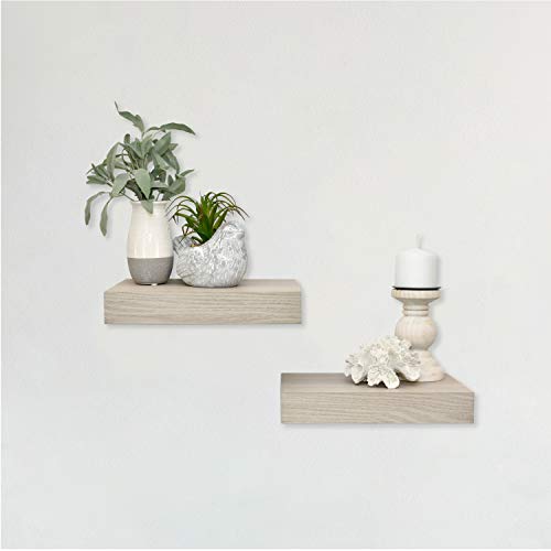 Image of MCS Gray Woodgrain Deep Floating Shelves, 12 Inch x 8 Inch, Set of 2, 12 x 8
