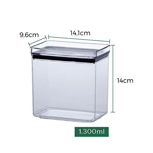 Kit Pote Hermético 2 Peças Paramount c/ 2 etiquetas lousa preta