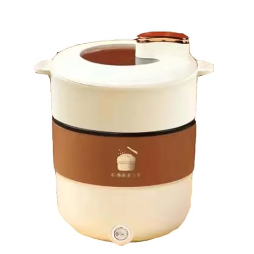 Olla Arrocera Multifuncional con Revestimiento Antiadherente, Vaporera, Taza Medidora Y Espátula para Cocinar Arroz, Gachas Y Sopas. Brown with Steamer