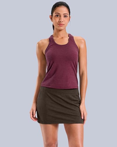 Image of SANTINY 13.5 inch /15 inch Tennis Skirt with 2 Pockets | A Line, High Waisted, Mini Length, Casual, Athletic, Golf, Skorts for Women