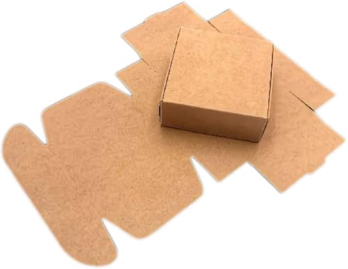 HongzyFirm手作り石鹸包装小さな宝石箱無地キャンディボックス小物ビスケットボックス組み立てられた包装箱結婚式クリスマス50枚 (6.5*6.5*3cm)