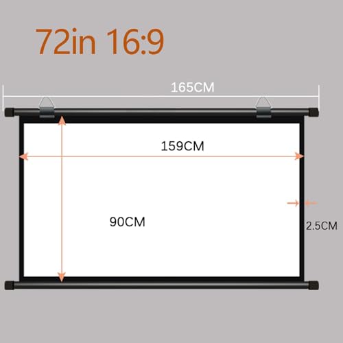 Pantalla de proyección manual 72" 16:9 portátil miniatura 2