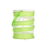 SATiNU 昆虫ケージ 昆虫ケース 折り畳み虫かご 飼育ケース 収納用ボタン ポップアップハウジング 通気性 ネット ジッパー (グリーン)