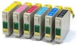 1 Set of 6 Compatible Printer Ink Cartridges for Use with Epson Stylus Photo 1400 & 1500W (Replaces T0791, T0792, T0793, T0794, T0795, T0796) NON OEM