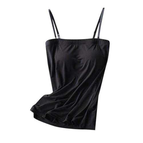 Camiseta sin mangas con brasier integrado para mujer, elegante, para primavera, correr, estilo tubo, sin mangas, casual, sin varillas, para deportes, a la moda, linda, para entrenamiento, con brasier