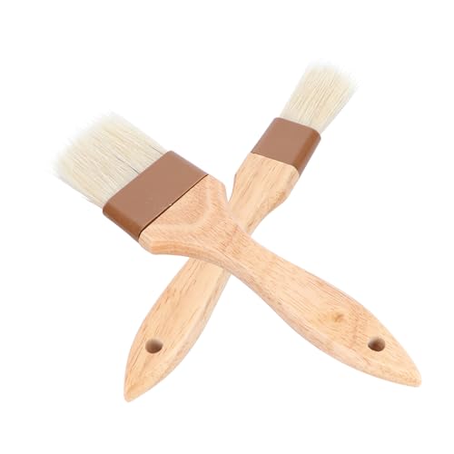 ifundom 2Pcs Heat Resistant Baking Brush Durable Kitchen Bakeware with Comfortable Skid Handle for Grilling Pastry Oil Spreading and Bbq Cooking