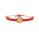 Bracelet for Baby - Red macrame bracelet for Baby - New born - Baby Shower - Baptism - Birthday gift - Tutti Jewelry (Saint Benedict)