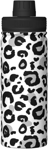 水筒 保温 保冷 かわいい ヒョウ柄 豹柄 スポーツボトル 軽量 水筒 直飲み ダブルステンレスボトル 真空断熱 漏れない ハンドル付 お手入れ簡単 大人 子供用 18oz 500ml