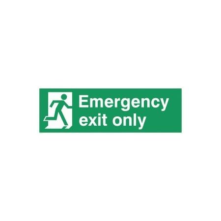 Essentials Non Photoluminescent Fire Exit Man Up Arrow Sign 150mm x 400mm
