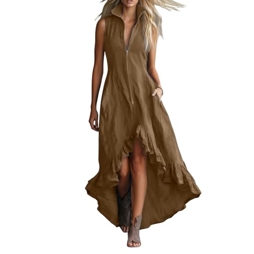 Robe légère sans manches col irrégulier pour rester fraîche en été