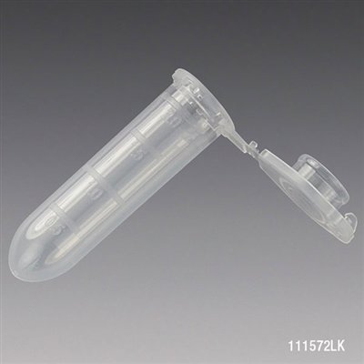 Globe Scientific 111572LK Polypropylene Micro centrifuge Tube with Snap Cap, Graduated, Natural, Lot Certified Rnase/Dnase/Pryogen/ATP and Human DNA Free, 2ml Capacity, Pack of 500