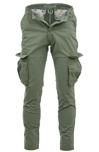 Instinct Pantaloni Cargo Uomo Estivi Slim Fit Tasconati con Tasche