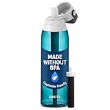 Brita Hard-Sided Plastic Premium Filtering Water Bottle, BPA-Free, Reusable, Replaces 300 Plastic Water Bottles, Filter Lasts 2 Months or 40 Gallons, Includes 1 Filter, Sea Glass - 26 oz