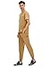 COZYFIT Scrubs for Men - 4 Pockets V-Neck Scrub Top and 7 Pockets Jogger Pants Mens Scrubs Set, Khaki, M, Tall