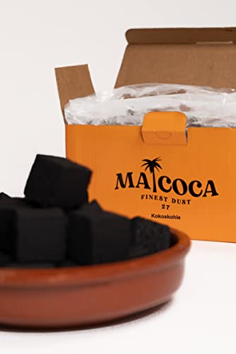 Macoca 1Kg Deluxe Grill Kohle 27mm groß aus Kokos 54 Stück Coco Briketts kaufen extra Lange Brenndauer für Grill und BBQ… – Bild 5