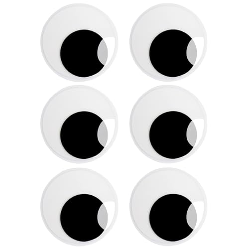 3.15 inches Giant Googly Wiggle Eyes Plastic Wiggle Eyes with Self Adhesive DIY Craft Making Supply Googly Eyes Pack of 6