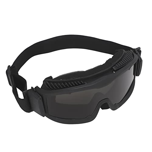 Gafas de Caza Al Aire Lentes Intercambiables Transpirables a Prueba de Polvo para Escalar Esquí Montar en Motocicleta Caza para Hombres Mujeres PC Negro (BLACK)