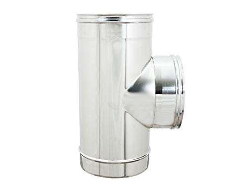 Tuyau de fumée raccord en T Braga 90° acier inoxydable évite bistre D 150 mm