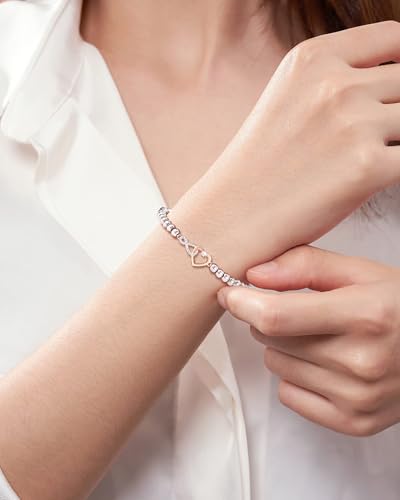 Image of Mother Daughter Bracelets Set for 2 Matching Heart Bracelets for Mother and Daughter to My Mom Bracelet Birthday Mothers Day Gifts for Mom Daughters