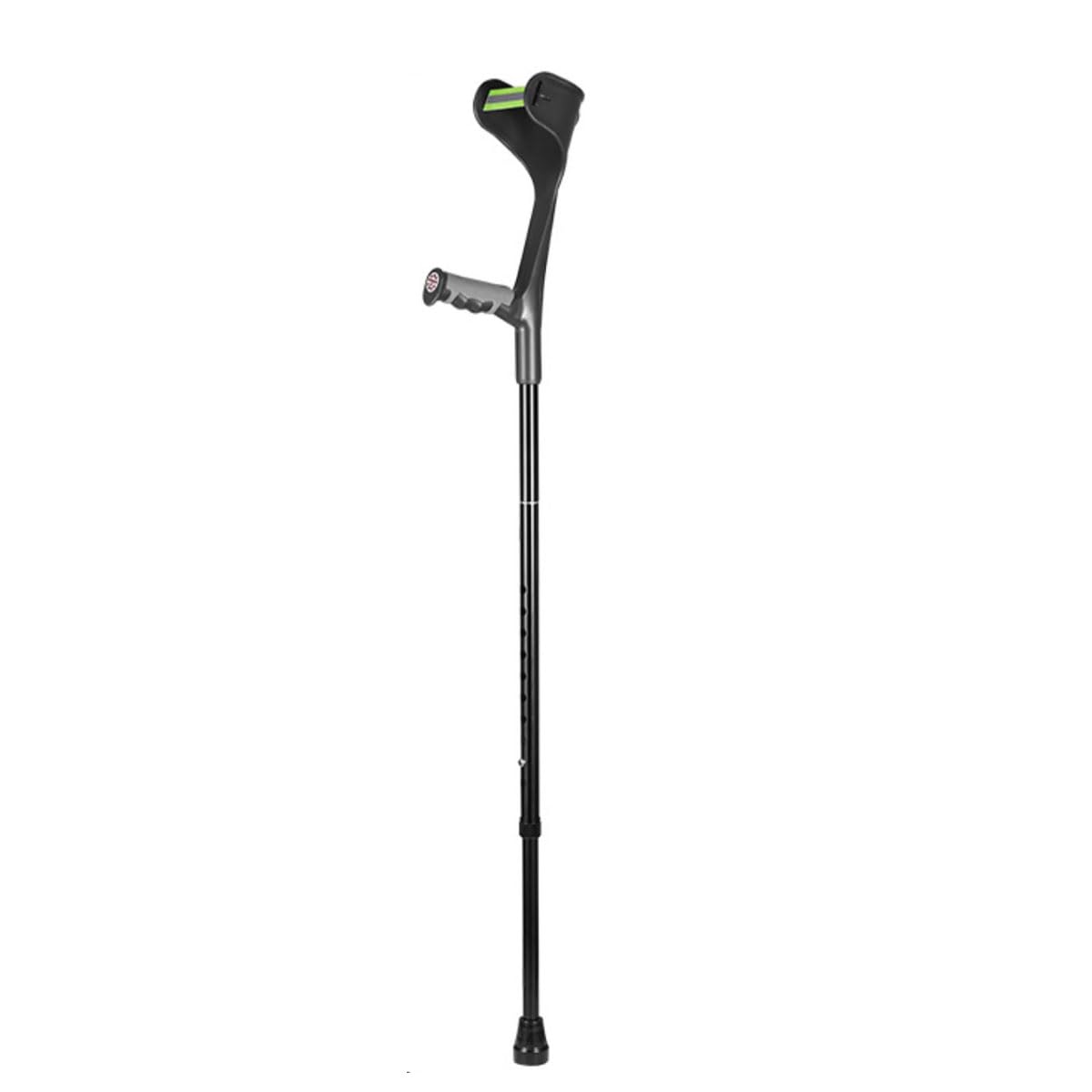 Muletas de codo, brazo de muleta, altura ajustable, hecha de aleación de aluminio, diseño ligero, plegable, color plateado (negro)