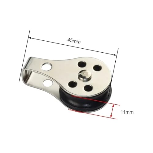 316 Seilzugblock aus Edelstahl mit Nylon-Scheibe, 25 mm Zurröse für 28 mm Seil, ideal für Marine- und Außenbereich (1 Stück)