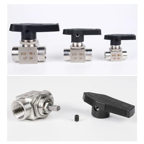 Válvula de bola de acero inoxidable de 2 vías y rosca hembra de 3/4" 7
