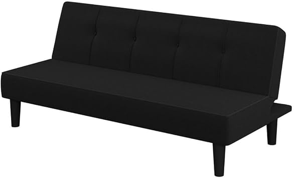 Serta Laurel Tufted Convertible Sleeper in Black Fabric Upholstery