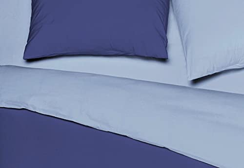 MISTRAL Home in Percalle Lenzuola Blu Cotone