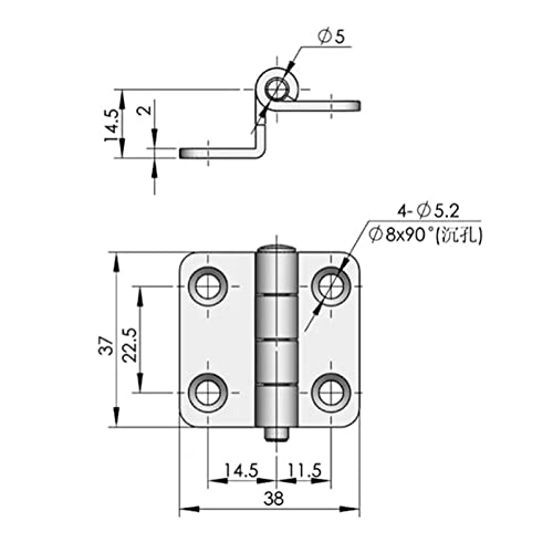 Charnière de meuble pliante à angle droit en acier inoxydable 304 pour placard - 5