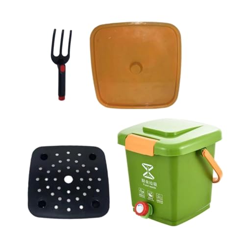 JISADER Cubo de compost de cocina, cubo de basura de diámetro ancho, mango grueso, cubo de compost multifunción, contenedor de residuos para encimera, hogar, s
