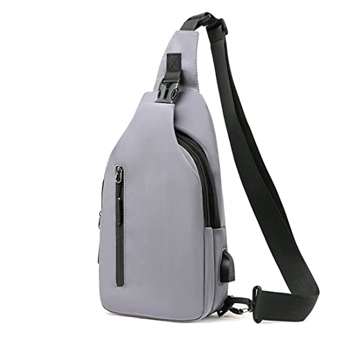 Sac à bandoulière pour homme idéal trajets urbains et voyage en nylon gris L