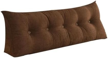 Almohada triangular grande para cabecero de cama y lectura, 150 cm, cojines de apoyo para la espalda con rollo para el cuello, disponible en rojo y marrón, tamaños: 80 cm a 200 cm