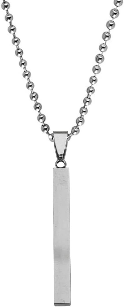 M Men Style Personalized Engraving Bar Necklace Square 3D Bar Stainless Steel Pendant Women/Men Wedding Gifts For Men And Women SPn2022405