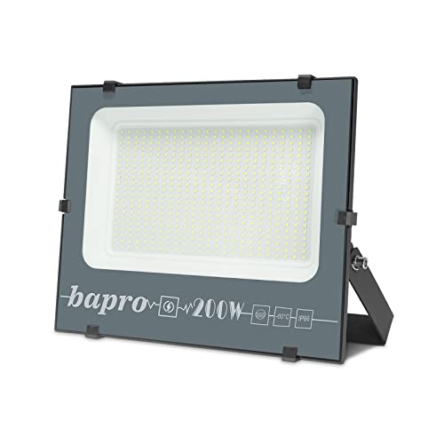 200W Focos LED Exterior, Paideste Alto Brillo 20000LM Proyector LED Exterior, 6000K Blanco Frío Apliques LED Exterior, IP66 Impermeable LED Floodlight, Metal Luz led para Jardín Garaje Patio Camino Cover