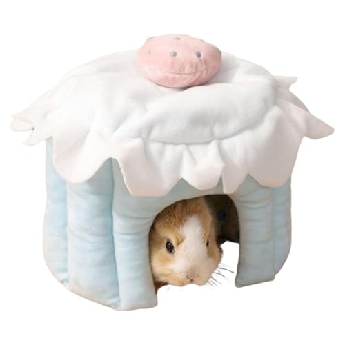 Cama cueva de hámster cálida y casa de invierno para mascotas pequeñas como cobayas 8