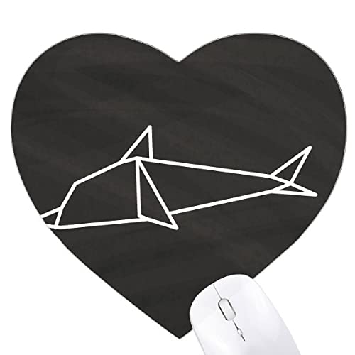 Tapis de souris dauphin origami géométrique en forme de coeur pour bureau