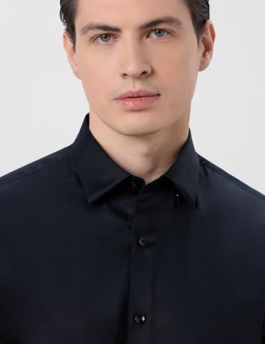 Image of Symbol Premium Men's Slim Fit Satin Formal /Dress Shirt | 100% Cotton | Soft & Lustrous Finish | Available in Plus Sizes